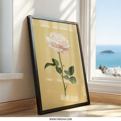 Rose Wall Art, Floral Art Print, Botanical Print, Flower Wall Decor, Elegant Home Decor, Pastel Rose Artwork (138) - Tawshia