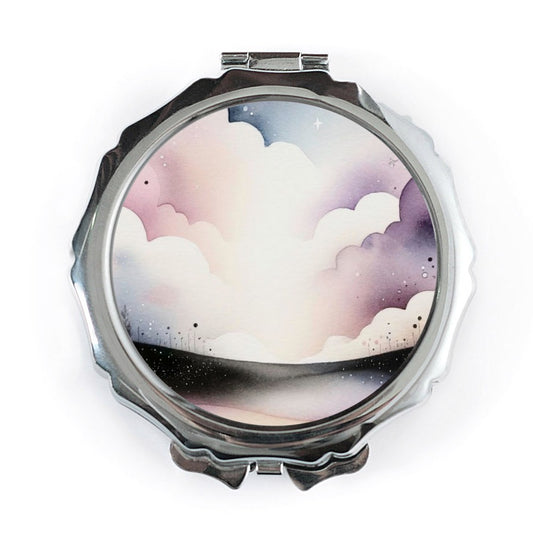 Watercolor Sky Pocket Mirror, Cloudscape Design, Unique Gift Idea, Portable Makeup Mirror, Cosmetic Mirror, Travel Mirror - Tawshia