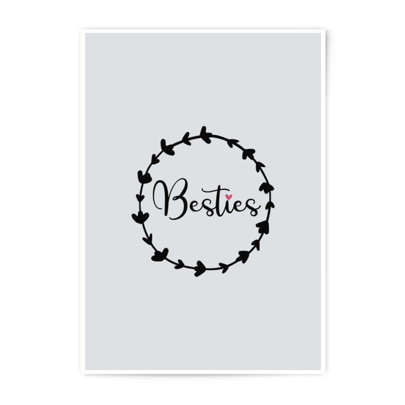 Besties Photographic Prints, Friend Gift, Sister Gift, Best Friend Print, Minimalist Art, Friendship Decor, Room Decor, Wall Art - Tawshia