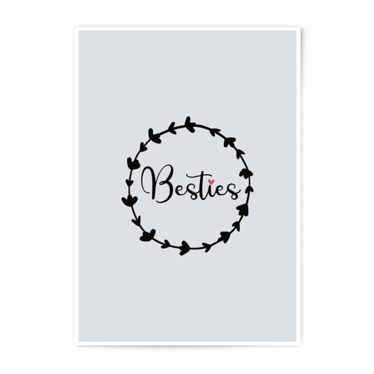 Besties Photographic Prints, Friend Gift, Sister Gift, Best Friend Print, Minimalist Art, Friendship Decor, Room Decor, Wall Art - Tawshia