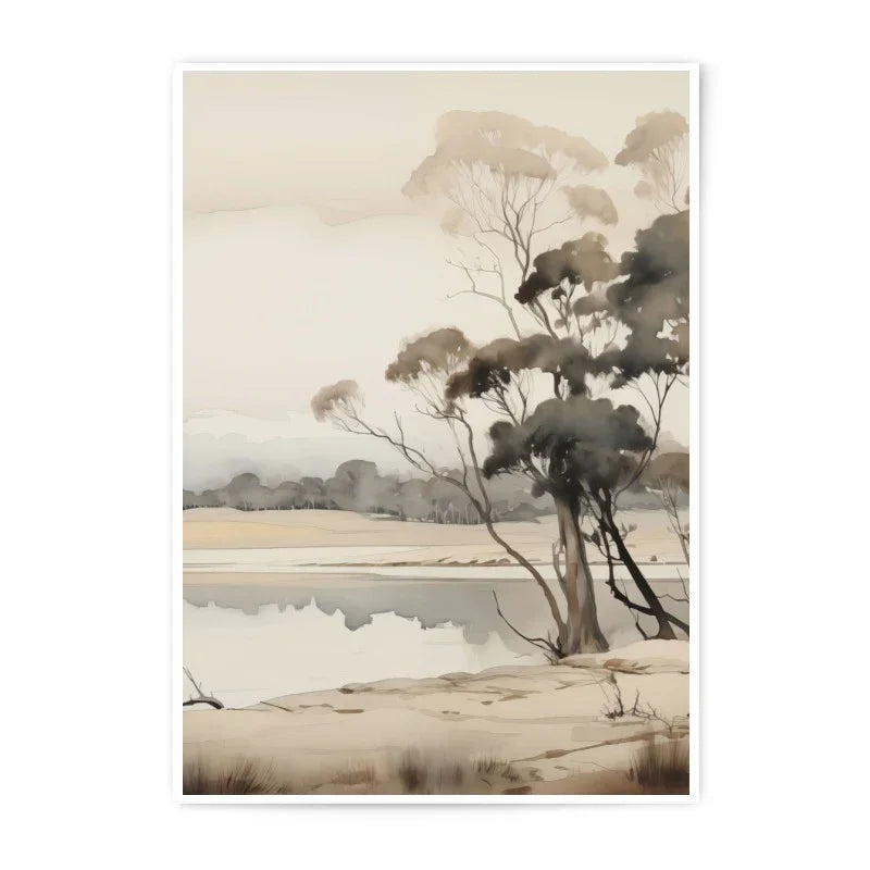 Eucalyptus Photographic Print, Australian Landscape Art, Neutral Tone Wall Decor, Coastal Scenery Photography, Minimalist Nature Print - Tawshia