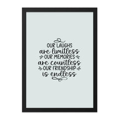 Friendship Wall Art, Limitless Laughs, Countless Memories, Endless Friendship, Inspirational Quote, Home Decor, Gift for Friend - Tawshia