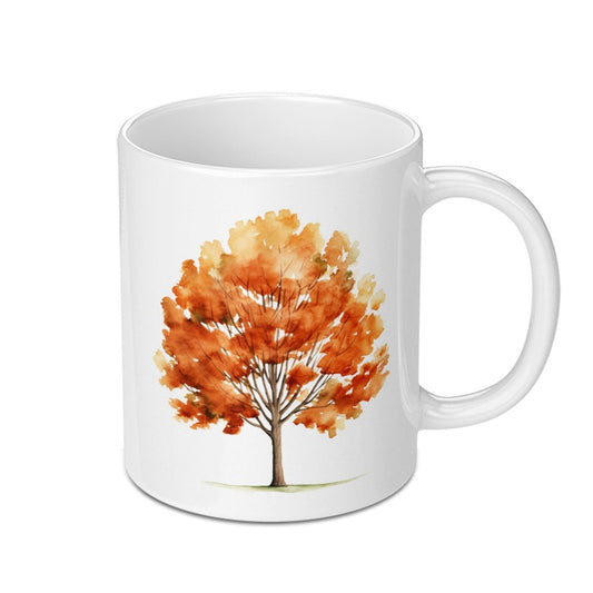 Autumn Tree Mug, Watercolor Fall Leaves, Nature Inspired Drinkware, Seasonal Coffee Cup, Unique Gift Idea, Cozy Autumn Decor - Tawshia
