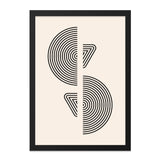 Geometric Wall Art Print, Abstract Circle Triangle Art, Modern Home Decor, Minimalist Art, Contemporary Wall Hanging, Black and Beige Art - Tawshia