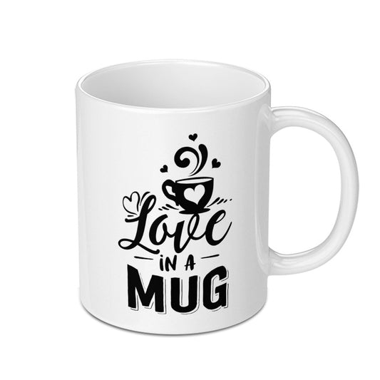 Love in a Mug, Coffee Mug, Cute Coffee Cup, Mug with Hearts, Gift for Her, Valentine's Day Gift, Coffee Lover Gift, Unique Mug, Hot Cocoa - Tawshia