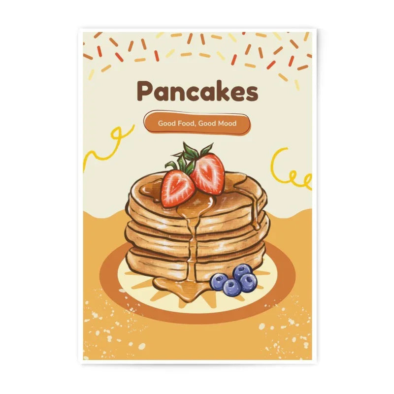 Pancakes Photographic Print, Foodie Art, Breakfast Decor, Kitchen Wall Art, Delicious Dessert, Good Food Good Mood, Home Decor, Trendy Art - Tawshia