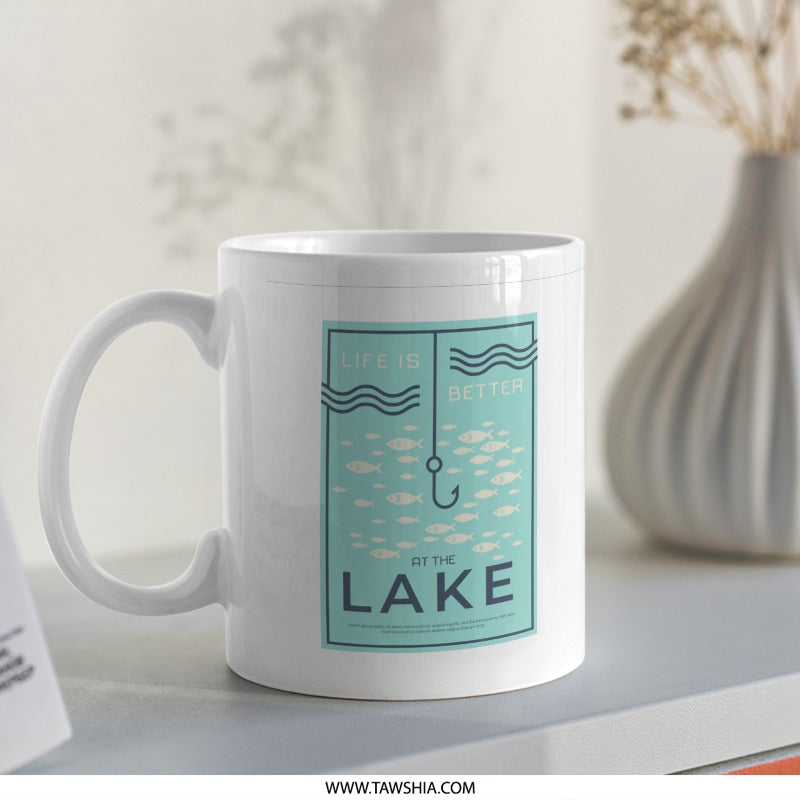 Life is Better at the Lake Fishing Mug product
