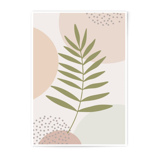 Botanical Leaf Photographic Print, Abstract Shapes Art, Minimalist Wall Decor, Boho Home Art Print, Neutral Color Palette - Tawshia