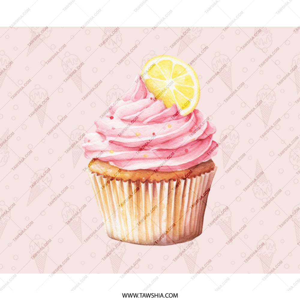 Cupcake Mouse Pad, Pink Frosting, Lemon Slice, Cute Desk Decor, Office Gift, Computer Accessory, Sweet Treat Mousepad, Foodie Gift - Tawshia