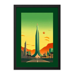 Futuristic City Wall Art, Retro Cityscape Print, Modern Building Art, Sci Fi Landscape, Urban Decor, Home Office Art, Living Room Art - Tawshia