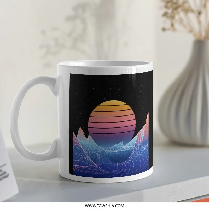 Vibrant Retro Sunset Design Coffee Mug product