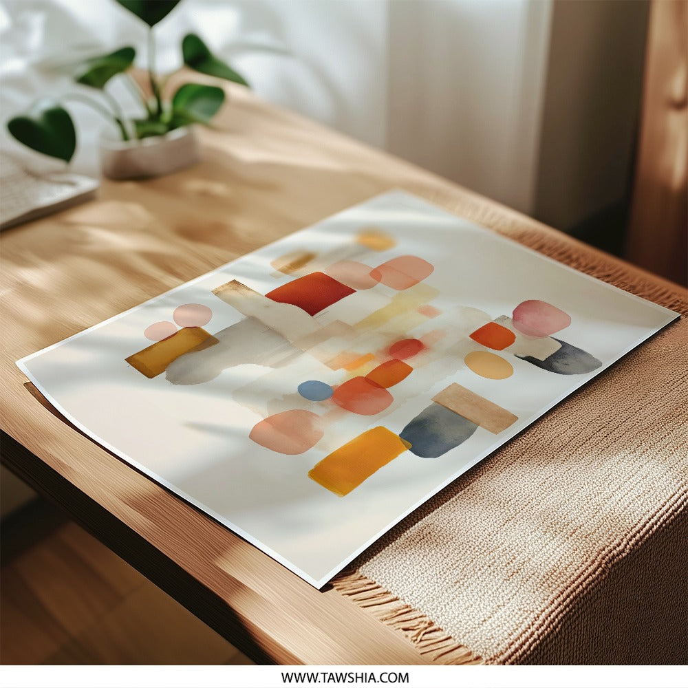 Abstract Photographic Prints, Modern Wall Art, Geometric Shapes, Minimalist Home Decor, Contemporary Art Print, Living Room Decor - Tawshia