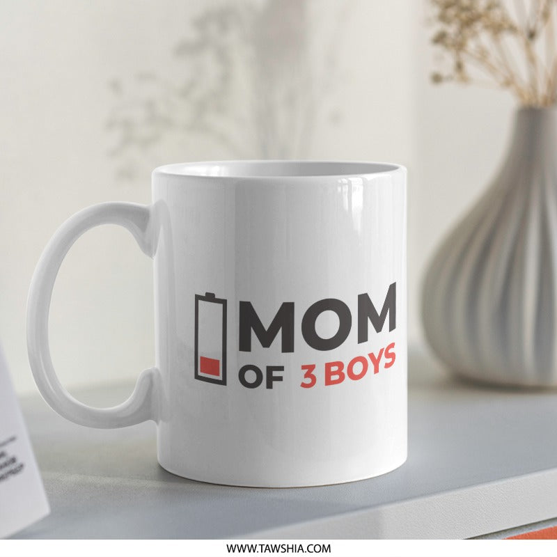 Mom of 3 Boys Mug Funny Coffee Tea Cup product