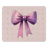 Pink Glitter Bow Design with Hearts Mouse Pad product