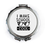 School Cool Pocket Mirror, Teacher Gift, Student Accessory, Novelty Mirror, Funny Pocket Mirror, Back to School Gift, Teacher Appreciation - Tawshia