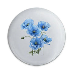 Blue Poppy Pinback, Floral Pinback Button, Flower Pin, Botanical Pin, Poppy Lover Gift, Elegant Lapel Pin, Unique Accessory, Nature Inspired - Tawshia