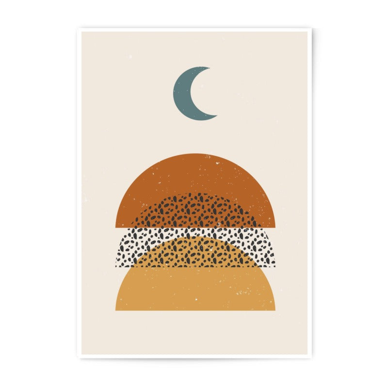 Abstract Moon Photographic Print, Modern Art Poster, Geometric Wall Decor, Boho Home Art, Minimalist Print, Living Room Art, Housewarming - Tawshia