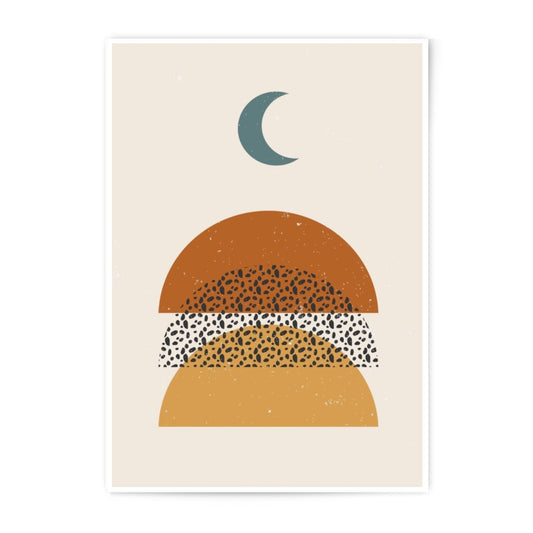 Abstract Moon Photographic Print, Modern Art Poster, Geometric Wall Decor, Boho Home Art, Minimalist Print, Living Room Art, Housewarming - Tawshia