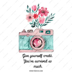 Floral Camera Tote Bag, Inspirational Quote Bag, Photography Lover Gift, Aesthetic Tote, Cute Tote Bag, Gift for Photographer - Tawshia