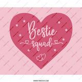 Bestie Squad Mouse Pad, Friendship Gift, Cute Office Decor, Pink Heart Mousepad, Gift For Best Friend, Galentine's Day Gift - Tawshia