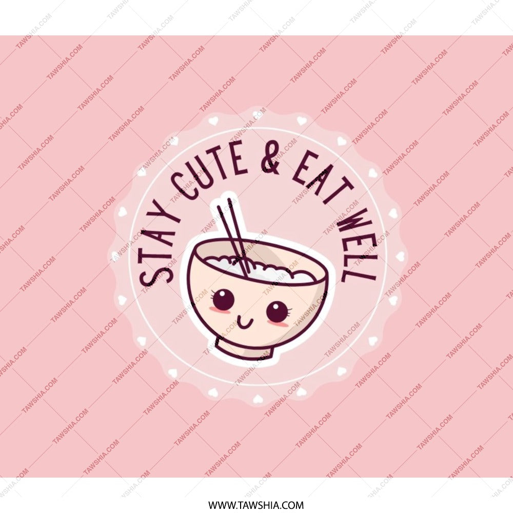 Cute Ramen Backpack, Kawaii Backpack, Stay Cute Eat Well Backpack, Food Lover Backpack, Unique Backpack, School Backpack, Everyday Backpack - Tawshia