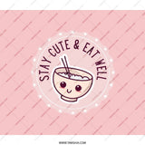 Cute Ramen Backpack, Kawaii Backpack, Stay Cute Eat Well Backpack, Food Lover Backpack, Unique Backpack, School Backpack, Everyday Backpack - Tawshia