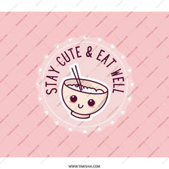 Cute Ramen Backpack, Kawaii Backpack, Stay Cute Eat Well Backpack, Food Lover Backpack, Unique Backpack, School Backpack, Everyday Backpack - Tawshia