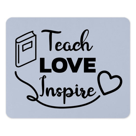 Teacher Appreciation Gift Mouse Pad, Teach Love Inspire, Educator Desk Accessory, Book and Heart Design, Teacher Present Idea - Tawshia