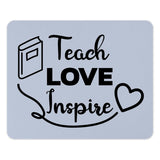 Teacher Appreciation Gift Mouse Pad, Teach Love Inspire, Educator Desk Accessory, Book and Heart Design, Teacher Present Idea - Tawshia