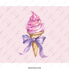 Ice Cream Cone Mouse Pad, Pink Dessert Mousepad, Cute Bow Mouse Mat, Fun Office Decor, Gift For Her, Desk Accessory - Tawshia