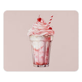 Strawberry Milkshake Mouse Pad, Cute Drink Mousepad, Foodie Desk Decor, Pink Aesthetic Office, Sweet Treat Gift, Kawaii Desk Accessory - Tawshia