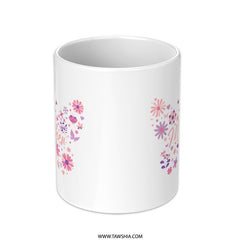 Floral Design on White Ceramic Mug product type