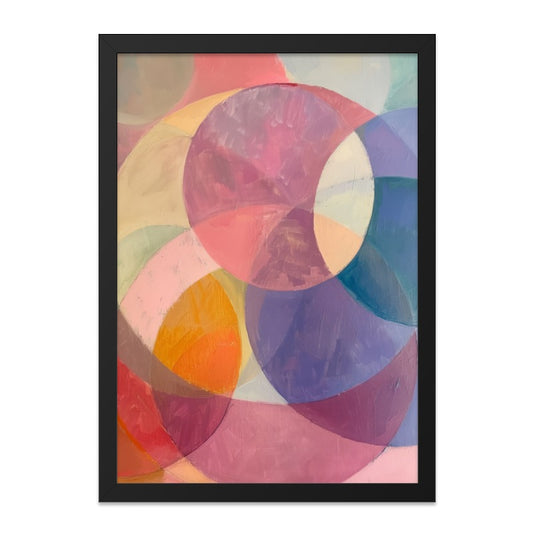 Abstract Circles Wall Art, Geometric Print, Modern Art Poster, Colorful Home Decor, Contemporary Wall Hanging, Pink Purple Art - Tawshia