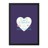 Learning is Life's Adventure Wall Art, Kids Room Decor, Educational Print, Classroom Poster, Heart Wall Art, Space Wall Art - Tawshia