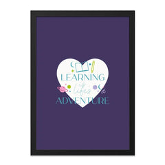 Learning is Life's Adventure Wall Art, Kids Room Decor, Educational Print, Classroom Poster, Heart Wall Art, Space Wall Art - Tawshia