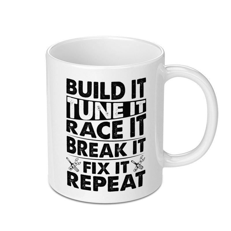 Build It Tune It Mug, Race Car Lover Gift, Mechanic Coffee Cup, Car Enthusiast Gift, Funny Car Mug, Car Guy Mug, Gift for Him - Tawshia