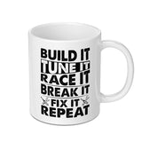 Build It Tune It Mug, Race Car Lover Gift, Mechanic Coffee Cup, Car Enthusiast Gift, Funny Car Mug, Car Guy Mug, Gift for Him - Tawshia