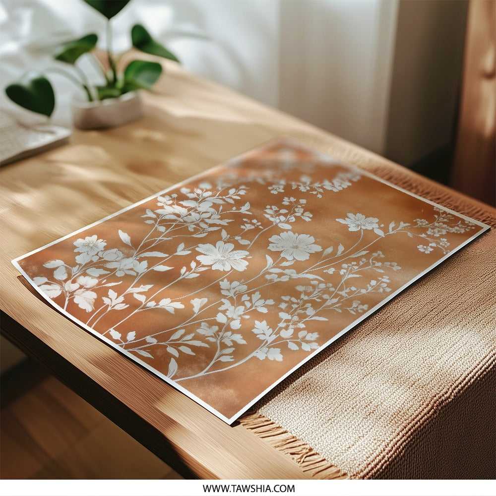 Botanical Photographic Print, Floral Wall Art, Warm Tone Decor, Rustic Flower Print, Home Decor, Unique Artwork, Aesthetic Photo Print - Tawshia