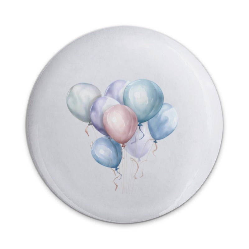 Watercolor Balloons Pinback, Pastel Balloons Pin, Birthday Party Pin, Celebration Button, Cute Balloons Pinback Button - Tawshia
