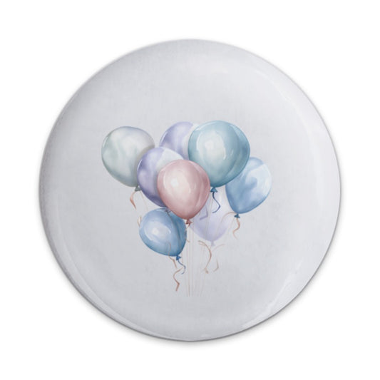 Watercolor Balloons Pinback, Pastel Balloons Pin, Birthday Party Pin, Celebration Button, Cute Balloons Pinback Button - Tawshia