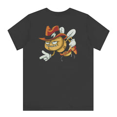 Playful Cartoon Cowboy Bee Back Design T-shirt product type