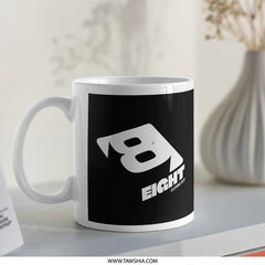EIGHT Number 8 Themed Black and White Coffee Mug product