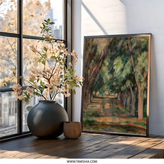 Avenue at the Jas de Bouffan Wall Art, Paul Cezanne Landscape Painting Print, Impressionist Art, Famous Art, Home Decor Wall Art - Tawshia