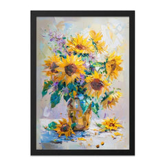 Sunflower Wall Art, Floral Painting, Impressionist Art, Still Life Decor, Modern Art Print, Kitchen Wall Decor, Flower Bouquet Art - Tawshia