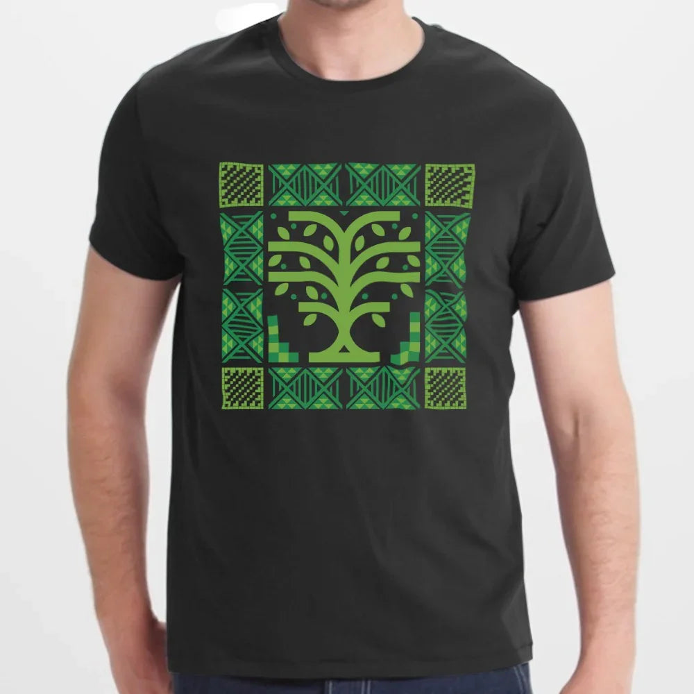 Green Geometric Tree Design Graphic T-Shirt product