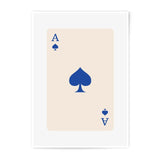 Ace of Spades Photographic Print, Card Game Art, Minimalist Design, Blue Spade Art, Lucky Art, Ace Card Print, Game Room Decor - Tawshia
