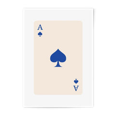 Ace of Spades Photographic Print, Card Game Art, Minimalist Design, Blue Spade Art, Lucky Art, Ace Card Print, Game Room Decor - Tawshia