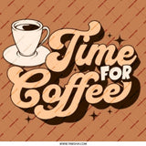 Time For Coffee Pinback Button, Retro Coffee Lover Badge, Caffeine Addict Gift, Cute Coffee Cup Pin, Coffee Break, Funny Button Pin - Tawshia