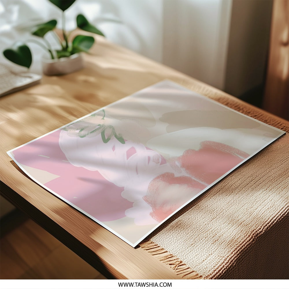 Abstract Art Photographic Print, Pink Beige Painting, Modern Wall Decor, Contemporary Art Print, Minimalist Art Print - Tawshia
