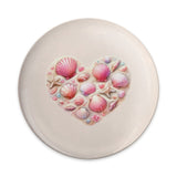 Seashell Heart Pinback, Beach Lover Pin, Coastal Fashion Accessory, Pink Shells Badge, Ocean Vibes Pin, Sea Life Jewelry, Summer Style Pin - Tawshia